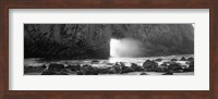 Rock formation on the beach in black and white, Big Sur, California Fine Art Print