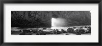 Rock formation on the beach in black and white, Big Sur, California Fine Art Print