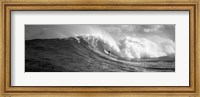 Surfer in the sea in Black and White, Maui, Hawaii Fine Art Print