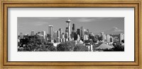 View of city in black and white, Seattle, King County, Washington State, USA 2010 Fine Art Print