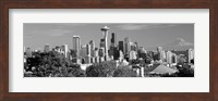 View of city in black and white, Seattle, King County, Washington State, USA 2010 Fine Art Print