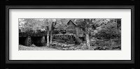 Black & White View of Glade Creek Grist Mill, Babcock State Park, West Virginia, USA Fine Art Print