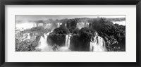 Floodwaters at Iguacu Falls in black and white, Brazil Fine Art Print