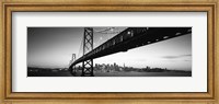 Bay Bridge in black and white, San Francisco Bay, San Francisco, California, USA Fine Art Print