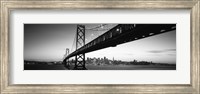 Bay Bridge in black and white, San Francisco Bay, San Francisco, California, USA Fine Art Print
