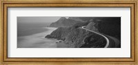 Dusk Highway 1 Pacific Coast CA (black and white) Fine Art Print
