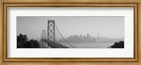 San Francisco Skyline with Bay Bridge (black & white) Fine Art Print