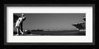 The Kiss between a sailor and a nurse sculpture, San Diego Aircraft Carrier Museum, San Diego, California, USA Fine Art Print