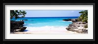 Rock formations on the beach, Smith's Cove Beach, Smith's Cove, Georgetown, Grand Cayman, Cayman Islands Fine Art Print