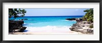 Rock formations on the beach, Smith's Cove Beach, Smith's Cove, Georgetown, Grand Cayman, Cayman Islands Fine Art Print