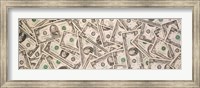 Close-up of a pile of US Dollar bills Fine Art Print