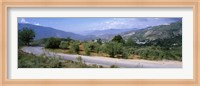 Road passing through a landscape with mountains in the background, Andalucian Sierra Nevada, Andalusia, Spain Fine Art Print