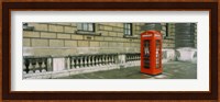 Telephone booth at the roadside, London, England Fine Art Print