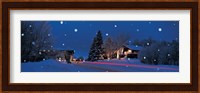 Houses snowfall NH USA Fine Art Print