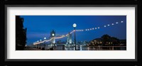 Tower Bridge London England (Nighttime with Lights) Fine Art Print
