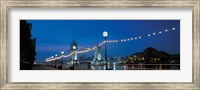 Tower Bridge London England (Nighttime with Lights) Fine Art Print