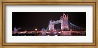 Tower Bridge London England at Night Fine Art Print