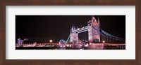 Tower Bridge London England at Night Fine Art Print