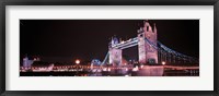 Tower Bridge London England at Night Fine Art Print