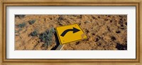 Close-up of an arrow signboard in a desert, Emery County, Utah, USA Fine Art Print