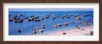 Fishing boats at a harbor, Mui Ne, Vietnam Fine Art Print