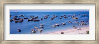 Fishing boats at a harbor, Mui Ne, Vietnam Fine Art Print
