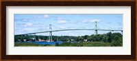 Suspension bridge across a river, Thousand Islands Bridge, St. Lawrence River, New York State, USA Fine Art Print