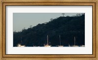 Boats in the sea, Hermosa Beach, Costa Rica Fine Art Print