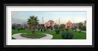 Formal garden in front of a church, Aya Sofya, Istanbul, Turkey Fine Art Print