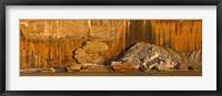 Pictured rocks near a lake, Pictured Rocks National Lakeshore, Lake Superior, Upper Peninsula, Alger County, Michigan, USA Fine Art Print