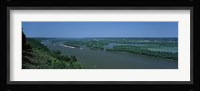 River flowing through a landscape, Mississippi River, Marquette, Prairie Du Chien, Wisconsin-Iowa, USA Fine Art Print