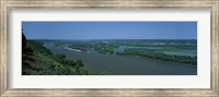 River flowing through a landscape, Mississippi River, Marquette, Prairie Du Chien, Wisconsin-Iowa, USA Fine Art Print