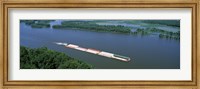 Barge in a river, Mississippi River, Marquette, Prairie Du Chien, Wisconsin-Iowa, USA Fine Art Print