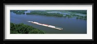 Barge in a river, Mississippi River, Marquette, Prairie Du Chien, Wisconsin-Iowa, USA Fine Art Print