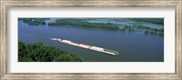 Barge in a river, Mississippi River, Marquette, Prairie Du Chien, Wisconsin-Iowa, USA Fine Art Print