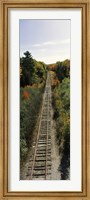 Railroad tracks along Route 1A between Ellsworth and Bangor, Maine, USA Fine Art Print