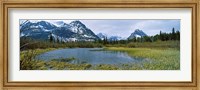 Lake with mountains in the background, US Glacier National Park, Montana, USA Fine Art Print