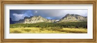 Clouds over mountains, Many Glacier valley, US Glacier National Park, Montana, USA Fine Art Print