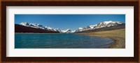 Lake with snow covered mountains in the background, Sherburne Lake, US Glacier National Park, Montana, USA Fine Art Print