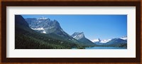 Lake in front of mountains, St. Mary Lake, US Glacier National Park, Montana Fine Art Print