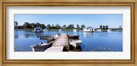 Boathouses in a lake, Lake Erie, Erie, Pennsylvania, USA Fine Art Print