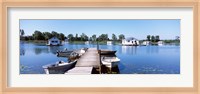 Boathouses in a lake, Lake Erie, Erie, Pennsylvania, USA Fine Art Print