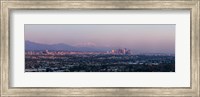 City with mountains in the background, Los Angeles, California, USA Fine Art Print