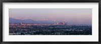 City with mountains in the background, Los Angeles, California, USA Fine Art Print