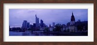 City at the waterfront, Main River, Frankfurt Cathedral, Frankfurt, Hesse, Germany Fine Art Print