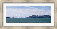 Boats sailing near a suspension bridge, Golden Gate Bridge, San Francisco Bay, San Francisco, California, USA Fine Art Print