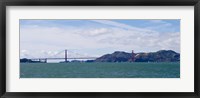 Boats sailing near a suspension bridge, Golden Gate Bridge, San Francisco Bay, San Francisco, California, USA Fine Art Print