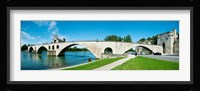 Bridge across a river, Pont Saint-Benezet, Rhone River, Avignon, Vaucluse, Provence-Alpes-Cote d'Azur, France Fine Art Print