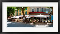 Restaurants during lunch hour along the Rue Du Marche, Riez, Alpes-de-Haute-Provence, Provence-Alpes-Cote d'Azur, France Fine Art Print