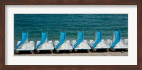 Slide boats on beach, Lac de Sainte Croix, Alpes-de-Haute-Provence, Provence-Alpes-Cote d'Azur, France Fine Art Print